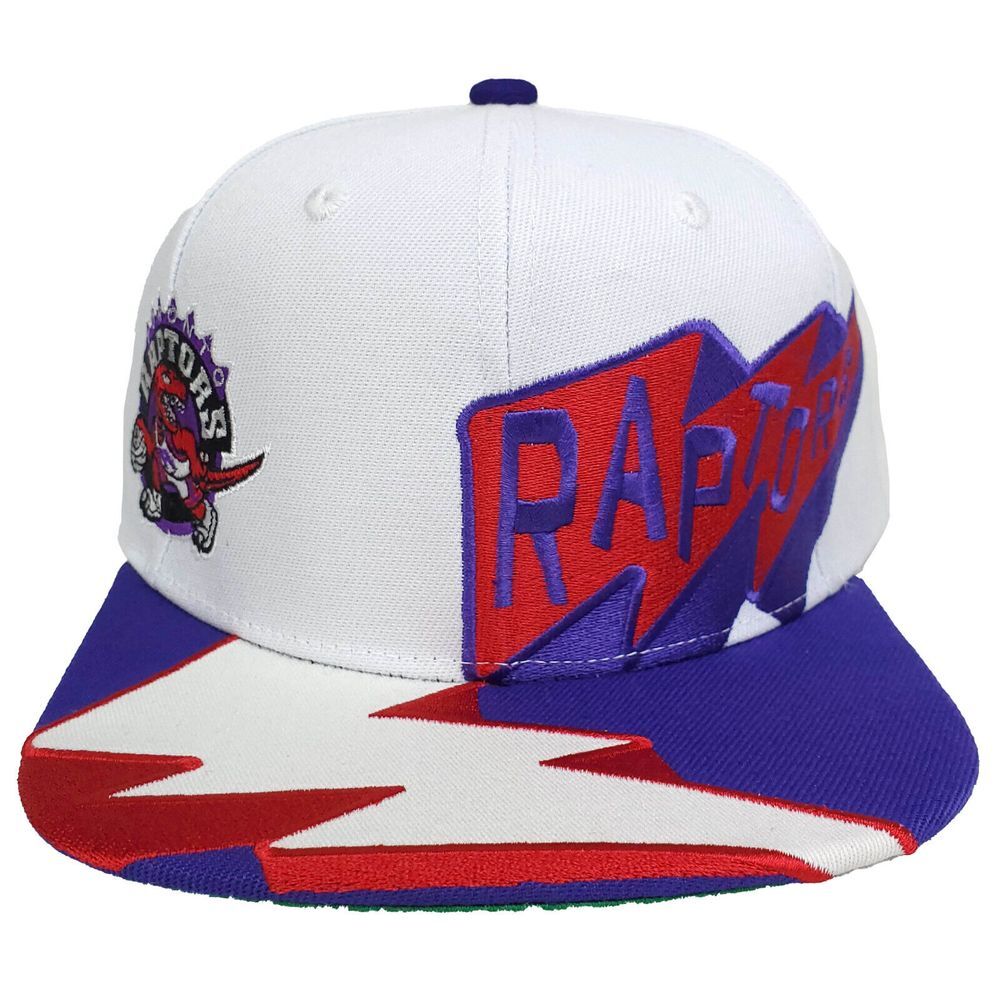 Toronto Raptors Mitchell & Ness NBA Snapback Hat Cap Cut & Sew Logo White‎ NWT
